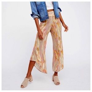 Free People Woven Pant Intricate Casual Long Maxi